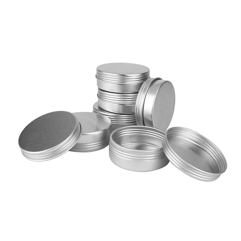 Aluminum Tin Cans, 24PCS 1/2 Oz Metal Round Tins Containers Screw Lid Small  Empty Storage Travel Tin Jars for Candles, Salve, Cosmetics, Spice