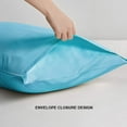 thumbnail image 2 of Amay 2 Pack 100% Organic Cotton 800 TC Pillowcases King Size 20x40 Turquoise Solid, 2 of 6