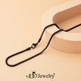 thumbnail image 4 of 555Jewelry Thin 2.5mm Lightweight Stainless Steel Box Chain Necklace for Men & Women, Black, 24 Inch, 4 of 8