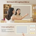 thumbnail image 2 of Afuhokles Fluted Makeup Vanity Desk with Lighted Mirror and 5 Drawer, Modern Dressing Table with Charging Station for Bedroom, Oak, 2 of 7