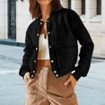 thumbnail image 3 of Aellinatey Womens Crop Jacket Long Sleeve Shacket Lightweight Fall Casual Coat with Pockets, 3 of 10