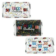 happy 50th birthday party decoration stickers for hersheys miniatures candy bars set of - 50th Birthday Party Decorations happy 50th birthday party decoration stickers for hersheys miniatures candy bars set of - 50th Birthday Party Decorations