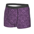 thumbnail image 2 of Kll Retro Florals Purple Men'S Cotton Boxer Briefs Underwear-X-Large, 2 of 9