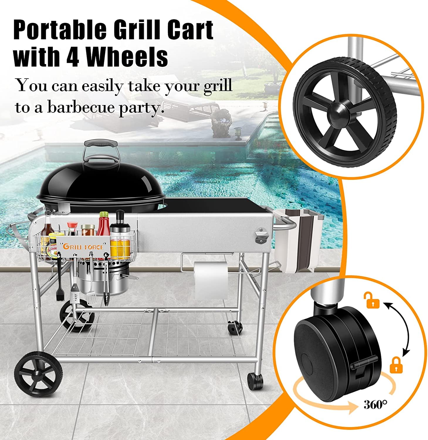 Weber kettle grill clearance cart