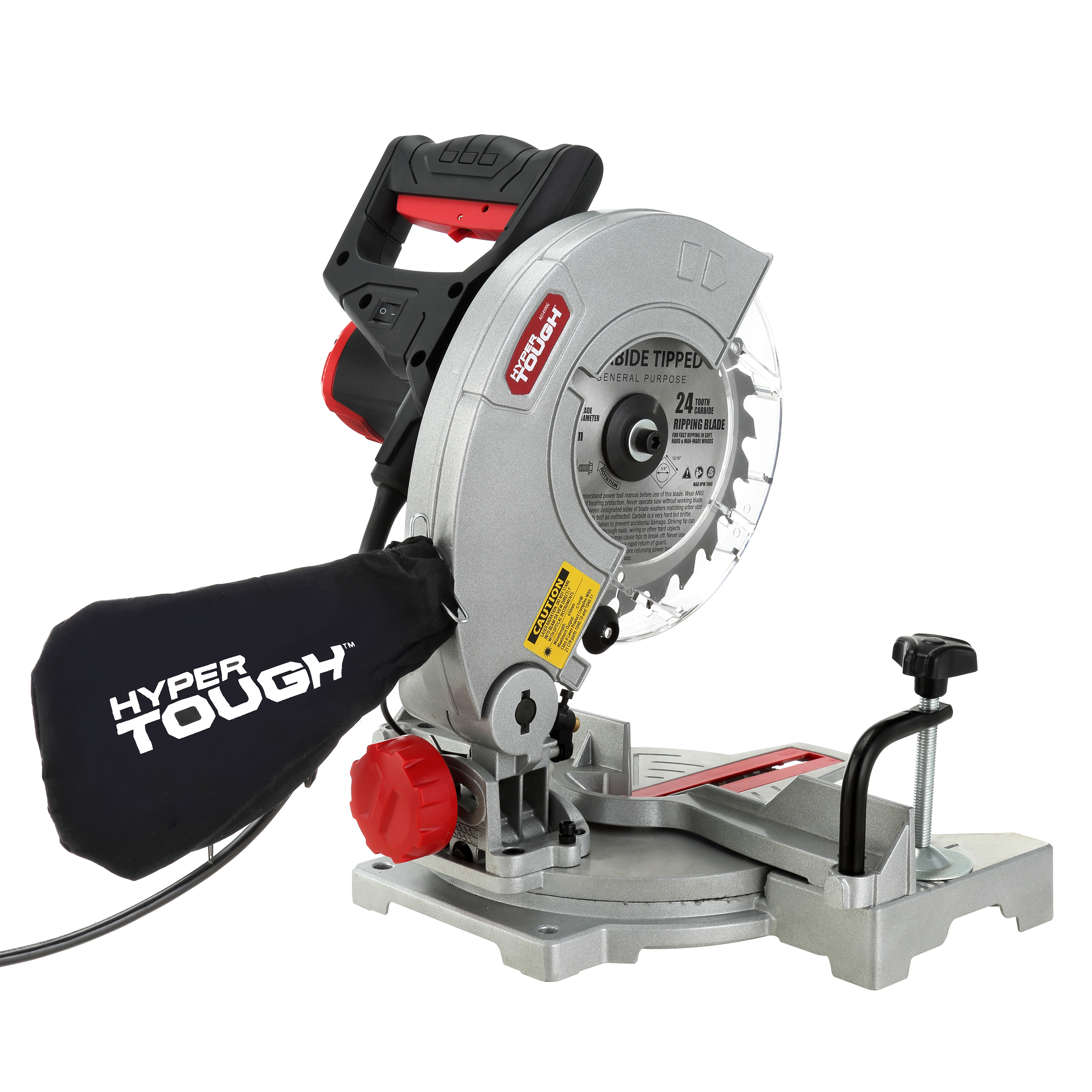 Sierra ingletadora compuesta Hyper Tough de 9 amperios, 7-1/4 pulgadas, con guía láser, condición nueva 6