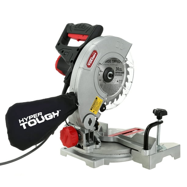 Hyper Tough 7-1/4 Inch 9 Amp Corded Compound Miter Saw, Laser