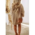 thumbnail image 2 of Parchment Cable Knit Drop Shoulder Loose Fit Sweater Dress, 2 of 11