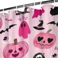 thumbnail image 3 of Halloween Pink Spooky Hearts and Ghosts Shower Curtain 36"x72" ,Bathroom Decorative Shower Curtains Set with 12 Hooks,Modern Waterproof Washable Shower Curtain, 3 of 6