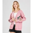 thumbnail image 5 of Women's Cable Knit Long Sleeve Open Front Cardigan Sheep V-Neck Button Down Sweater Coat Outwear Pink XXL, 5 of 7