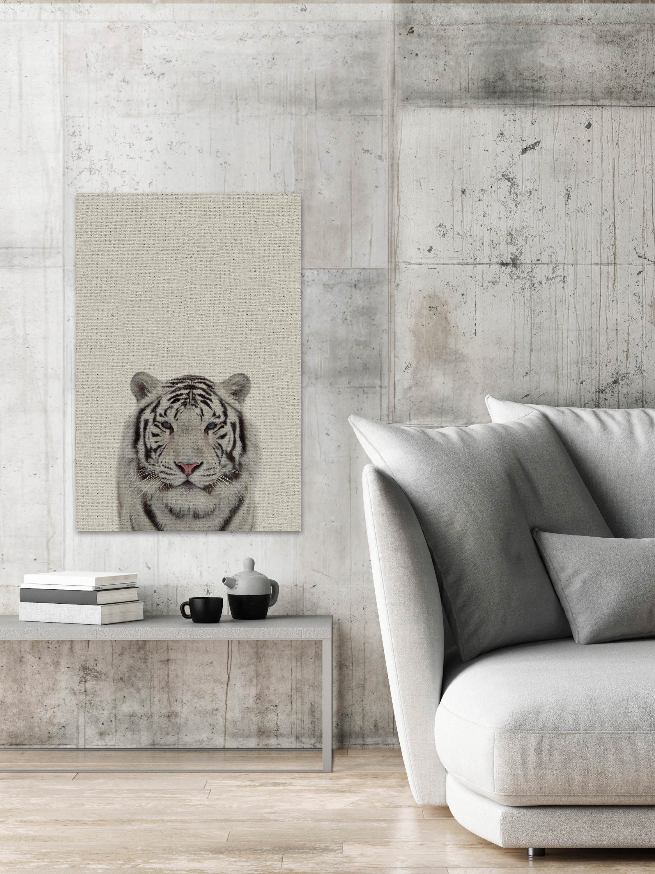 Great White Tiger Painting Print on Wrapped Canvas