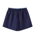 thumbnail image 3 of Afuyipoi Girls' Shorts,Elastic Summer Color - Blocked Waist Quick Dry Shorts Navy 6-7, 3 of 7