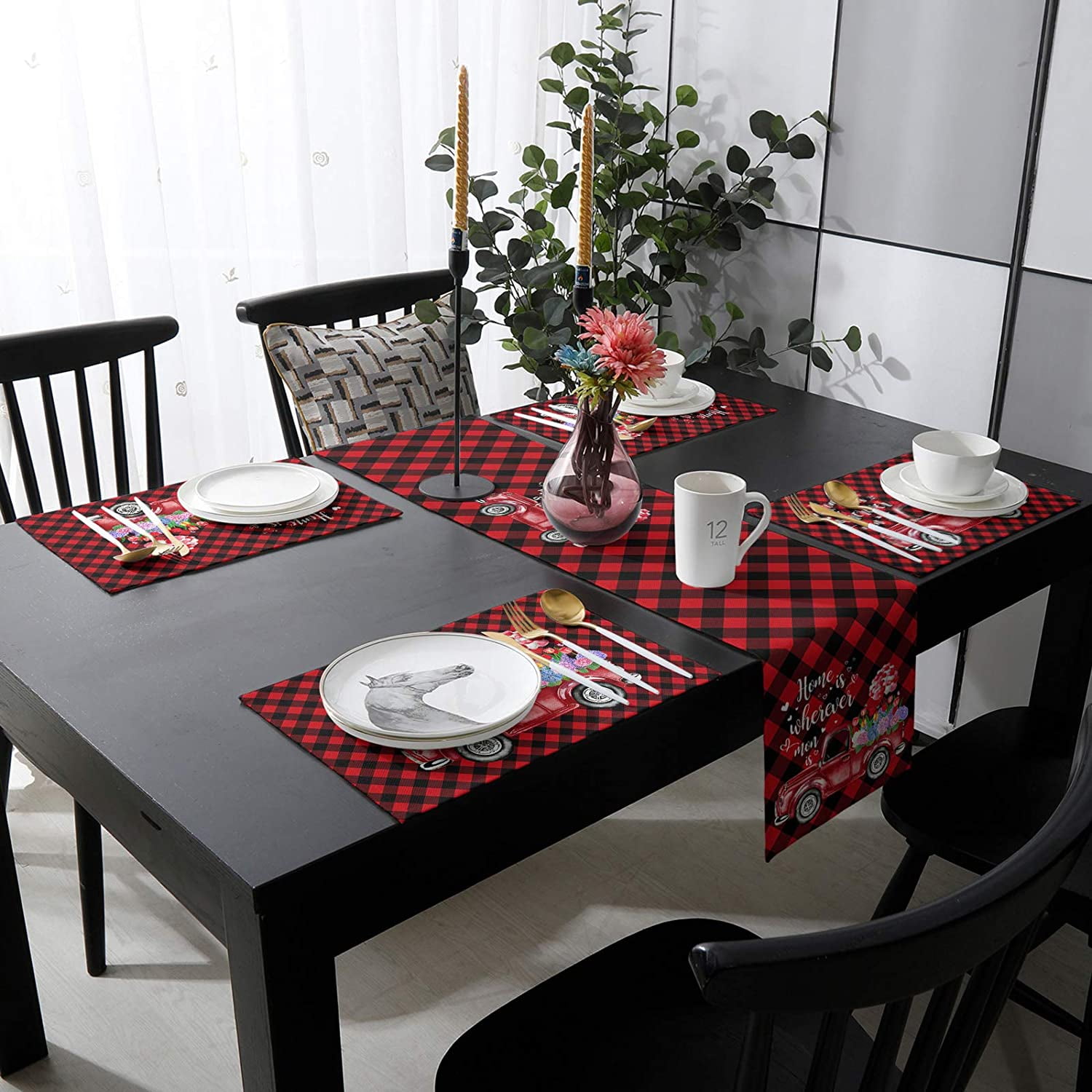 Cotton Linen Dining Table Sets, What Size Table Runner For 6 Chair Dining