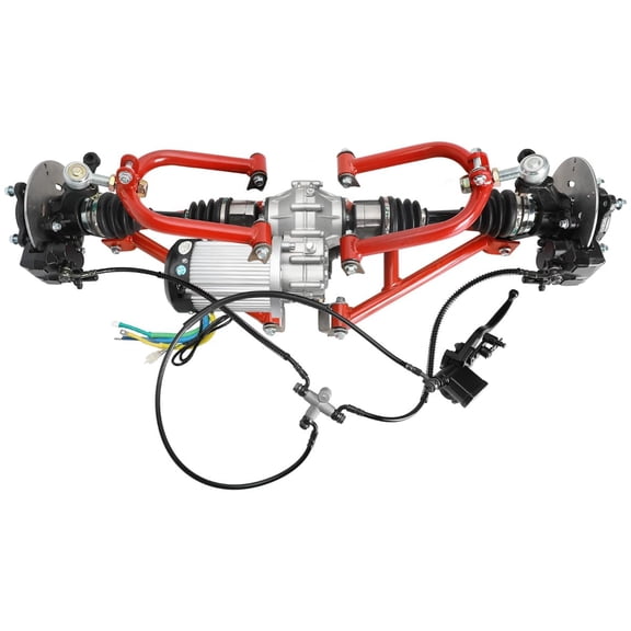 CV Axle Shaft Assembly & Rear Suspension Swingarm Kit & 60V 2500W Brushless Motor Differential 5000RPM & Brake System for Rear Drive Golf Cart Go Kart ATV Quad Buggy 4 Wheelers UTV DIY Parts