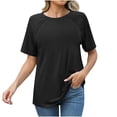 thumbnail image 1 of Plebaso T-Shirts pour Femmes Manches Courtes Col Rond T-Shirts d'Été Décontractés Basiques, 1 of 7