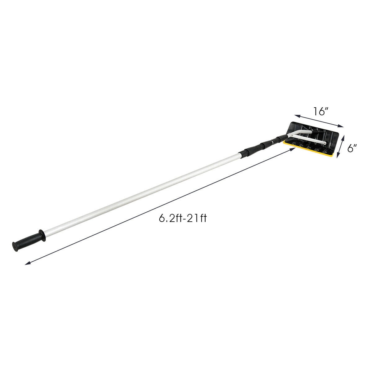 Gymax 21FT Telescoping Snow Roof Rake Large Poly Blade Aluminum Tube ...