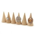 thumbnail image 3 of Datingday 5 Pcs/Set Ring Organizer Wooden Cone Creative Ring Holder Jewelry Display Holder, 3 of 7