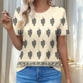 thumbnail image 1 of Nuoqisi T-Shirts Décontractés à la Mode pour Femmes Printemps Été Tendance 2026 Froncés à Manches Courtes T-Shirts Chemises Col Rond T-Shirts Mode, 1 of 6
