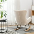 thumbnail image 4 of ARCTICSCORPION Nursery Rocking Chair Accent Rocking Chair,Modern Glider Rocker Velvet Rocking Armchair,Upholstered Velvet Lounge Arm Chair Side Chair with Thick Cushion for Living Room Bedroom,Beige, 4 of 7