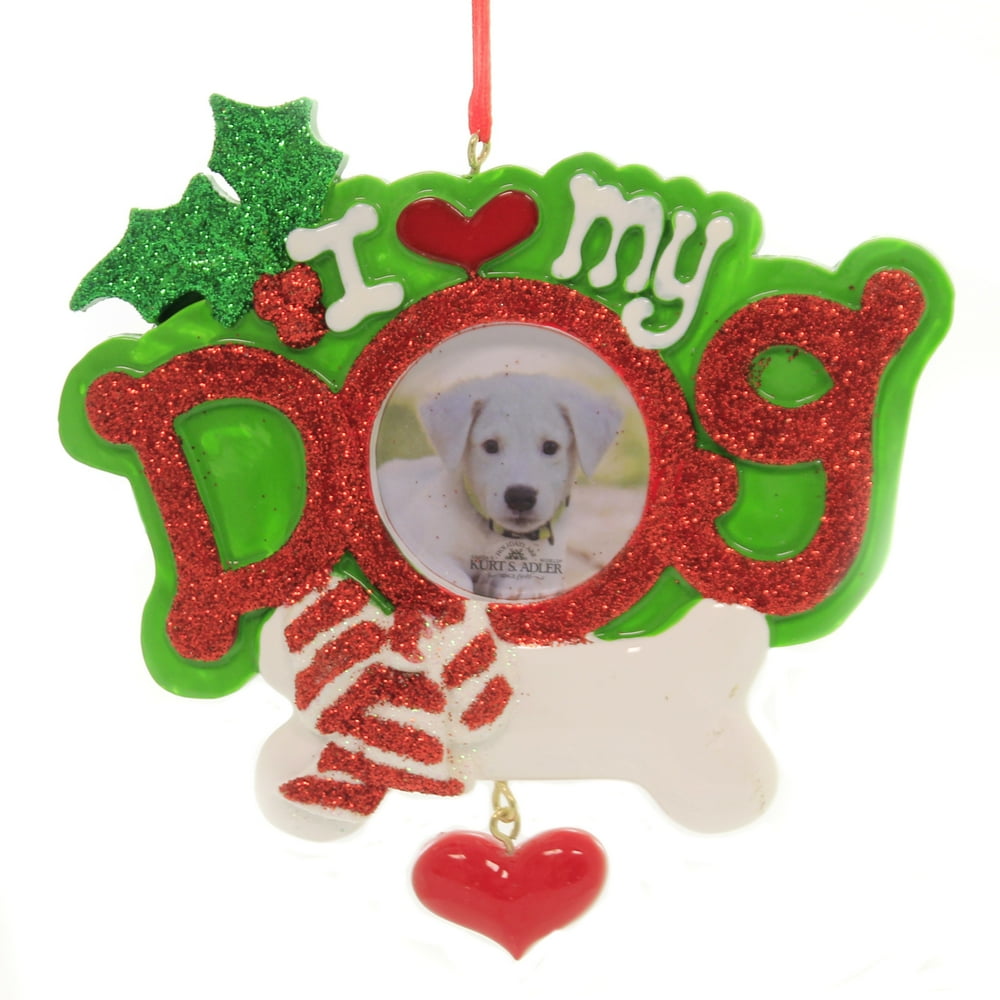 Holiday Ornaments LOVE MY DOG PICTURE FRAME Ornament Pet Puppy Heart