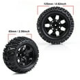 thumbnail image 4 of 4pcs Rc Car Tires, Y-Shaped Pattern Tyre Rubber Tires With Hubs, For 1/10 Scale Rc Truck Model Vehicle Accessories(7/10 Holes) [Black 7-hole outline], 4 of 8