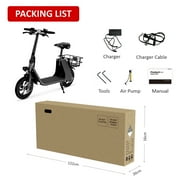 Windhorse C2-BLK Urban Cruiser 450W Brushless Motor Foldable Electric Scooter for Adults with Seat and Carry Basket (Black)