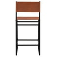 thumbnail image 5 of CHITA 24" Faux Leather Bar Stools Counter Height with Sling-style Back & Metal Base, Adjustable Height, Brown, 5 of 16