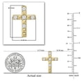 thumbnail image 2 of Dazzlingrock Collection Round White Diamond 5 Stone Religious Cross Screwback Stud Earrings for Women (0.53 ctw, Color I-J, Clarity I1-I2) in 14K Yellow Gold, 2 of 3