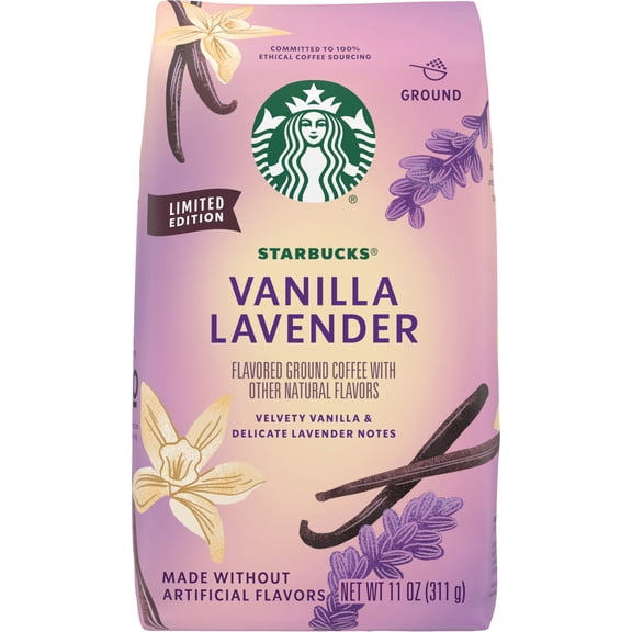 Starbucks Vanilla Lavender, Hot or Iced Coffee, Flavored Ground Coffee, 11 oz