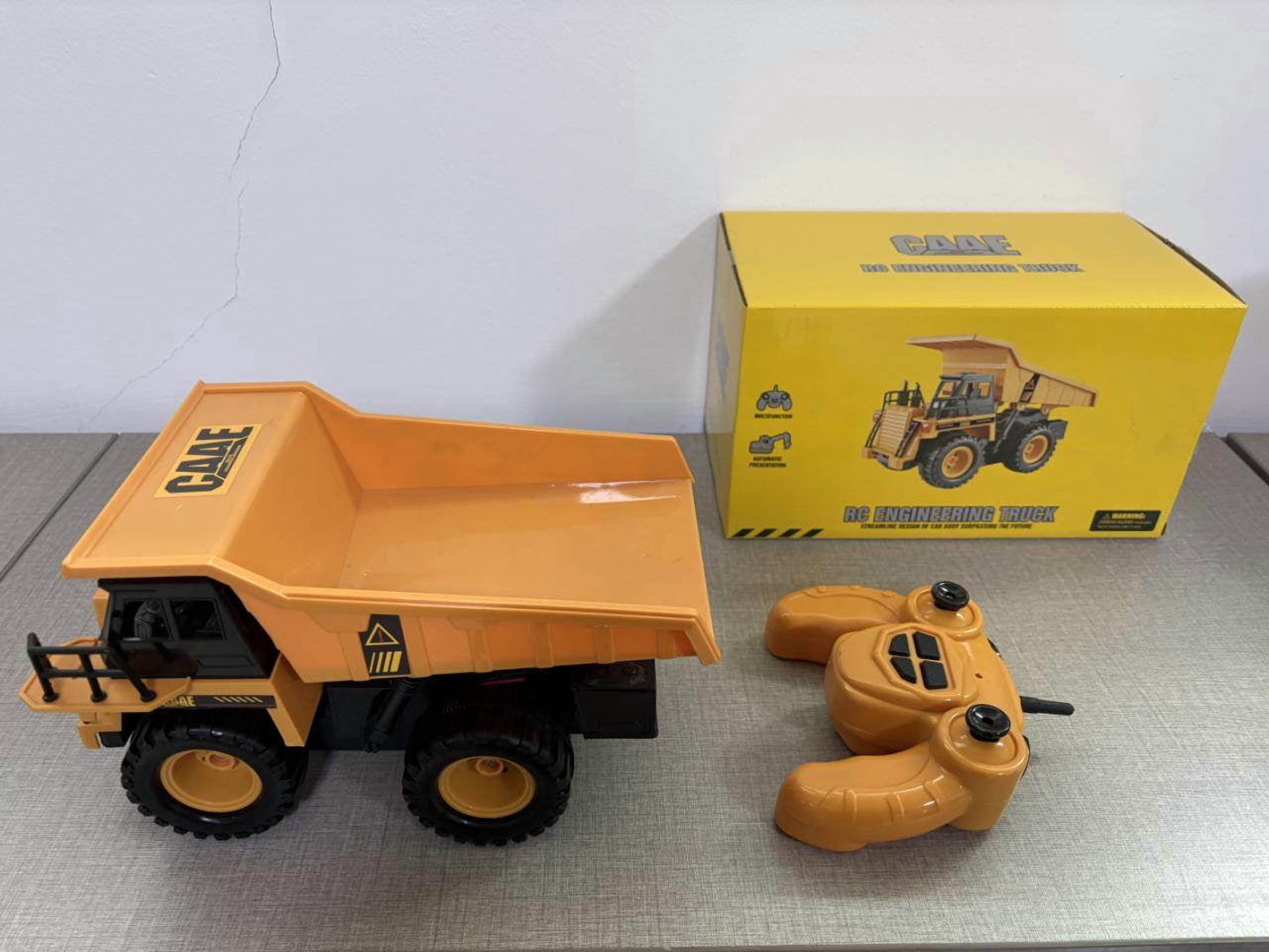 Remote Control Dump Truck Car Toys for Kids Rechargeable RC Construction Vehicle Cars with Light Music for 6+ YO Boys Gifts