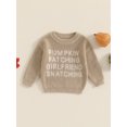 thumbnail image 2 of Suealasg Little Girl Boy Knit Sweater Long Sleeve Letters Embroidery Knit Sweater 6M 1T 2T 3T 4T 5T Kids Toddler Baby Fall Warm Loose Knitwear Sweater, 2 of 7