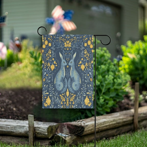 Yayeee Garden Flag 12"x18" Double Sided Outdoor Yard Lawn Holiday Decorations, Yellow Forest Pattern