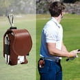 thumbnail image 3 of Colorful Portable PU Leather Golf TEE Case Storage Golf Ball Bag Waist Holder BLACK, 3 of 8