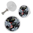thumbnail image 2 of 4 Pcs Hunting Panther Jungle Knobs for Kitchen Cabinet Cupboard Dresser Bookcase Drawer Pulls Handles Round Home Decor, 2 of 5