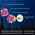 thumbnail image 2 of Gem Stone King 14K Yellow Gold Stud Earrings for Women Men Pink Round Moissanite (1.60 Cttw), 2 of 6