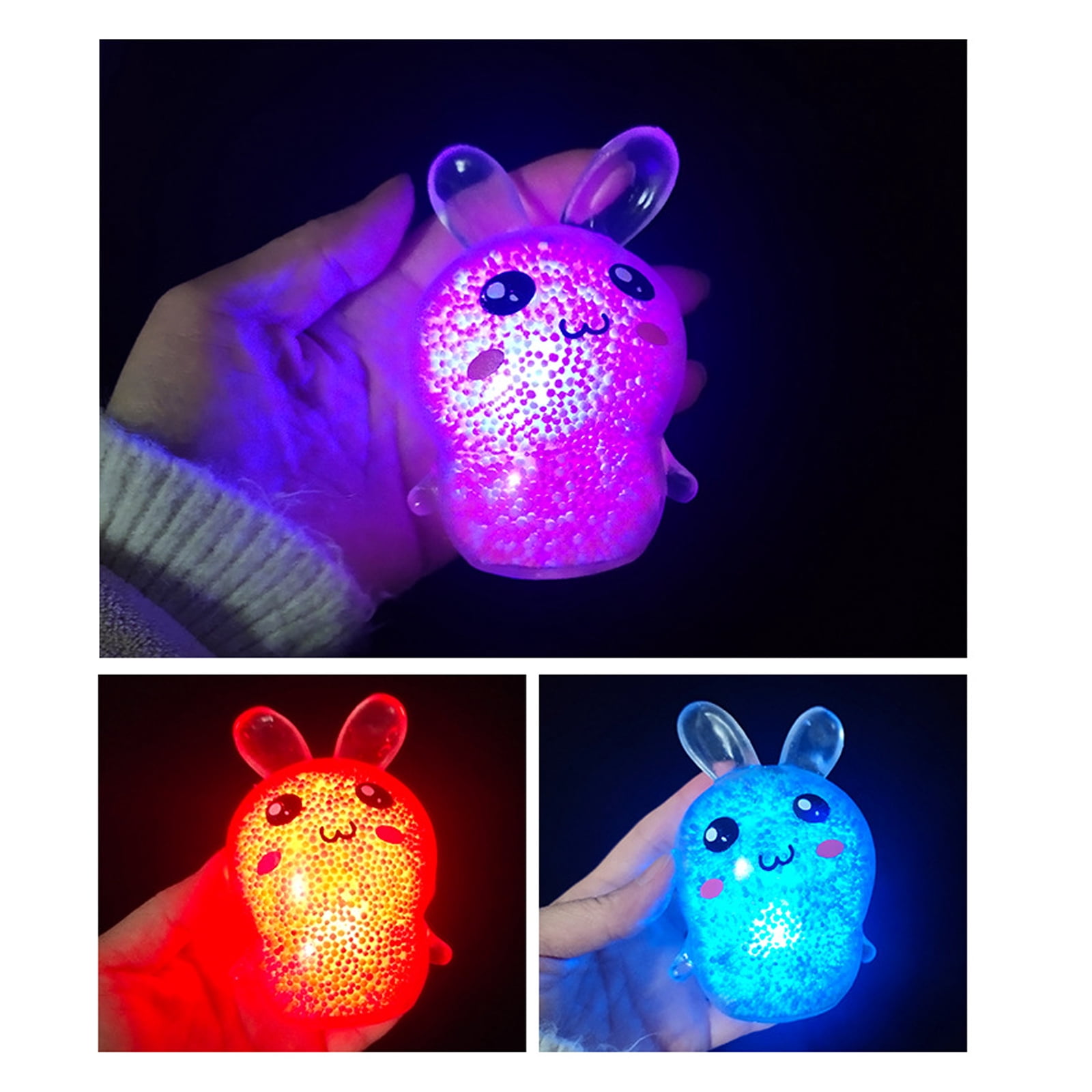 Glow Squishy Ball Glow in Dark Slow Rising Stress Relief,Fidget Squishy Sensory Soft PU Squeeze Anxiety Relief Light Up Hand Squishy for Adults Office Party and Party Favors，C