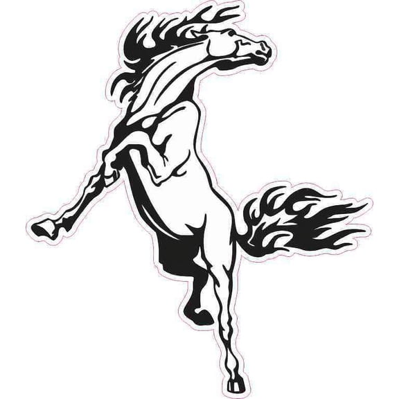4.5in x 5in Rearing Horse Bumper Sticker Car Vinyl Truck Window Sign Decal