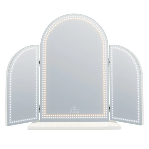 Impressions Vanity Stage Lite Arch Trifold LED Vanity Mirror with Ultra bright Tritone Lighting