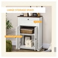 thumbnail image 4 of Farmhouse Sideboard Cabinet - Kitchen Living Room Storage - White Wood Accent Cabinet with Drawer & Doors - 23.5x11.75x34.5 inch, 4 of 9