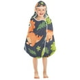 thumbnail image 7 of Cute Dinosaur and Leaf Toddler Hooded Beach Towel 24" x 50" Kids Bath Towels Soft Quick Dry for Swim Pool Boys Girls, 7 of 7