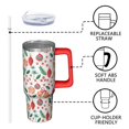 thumbnail image 3 of 30oz Holiday Tumbler with Lid and Straw, Stainless Steel Cup with Handle Reindeer Travel Coffee Mug, Xmas Gifts, 3 of 5