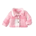 thumbnail image 1 of Gibobby Chaqueta de invierno para niñosBebé Niñas Invierno Manga Larga Caliente A Cuadros Polar Abrigo Chaqueta Otoño Ropa Moda(Rosa, 9-12 Meses), 1 of 5