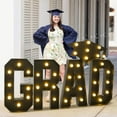 thumbnail image 1 of AKEGAMN 2025 Graduation Class Letters 2.3ft 2025 Graduation Decorations Large Graduation Dot Graduation Cap White Graduation Letters With Class Of 2025 Light -Catching Design: These and elegant 2025, 1 of 6