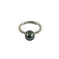 thumbnail image 1 of de de boda ajustable con perla de concha de agua dulce con patrón de flores elegante Zulema Anillo base en blanco, 1 of 6