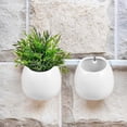 thumbnail image 2 of Ceramic Wall Plant Holder Ceramic Hanging Plant Holder Decorative Flower Display Vase Succulent Pots For Indoor Plants (white)2pcs, 2 of 5
