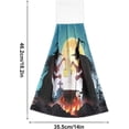 thumbnail image 3 of GZHJMY Scary Halloween Witch Full Moon Frog Blue Night Sky Kitchen Hand Towels with Hook & Loop Set of 2 Absorbent Bath Hand Towel Hanging Tie Towel, 3 of 7