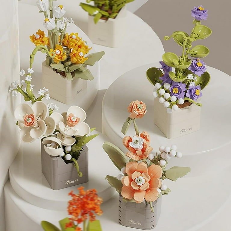 SYRINX Flower Bouquet Building Set, Gardenia Bonsai Botanical