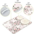 thumbnail image 4 of Floral Pink Roses Bouquets Dish Drying Mat for Kitchen Counter Absorbent Microfiber Drying Pad, Medium 16x18 in, 4 of 7
