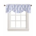 thumbnail image 7 of Tie Up Valance Curtain for Kitchen, Retro Blue Flower Pattern Rod Pocket Short Curtains Adjustable Tie-Up Shade Valances, Abstract Tribal Texture Window Treatment for Bathroom Living Room Bedroom, 7 of 7