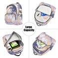 thumbnail image 5 of RMDQTR Quilted Backpack Lightweight Casual Daypack with Multi Zipper Pockets for Travel Daily Use Shopping Sports Princess Cat and Moon, 5 of 7
