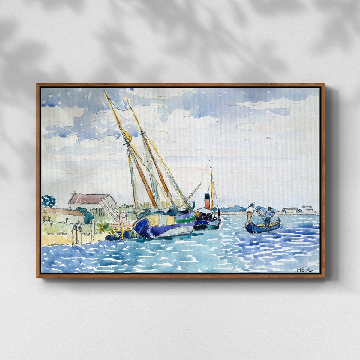 Vintage Landscape-CXLVII By Wexford Home Framed in Walnut Wood Gallery Wrapped Canvas 27 in. x 41 in.